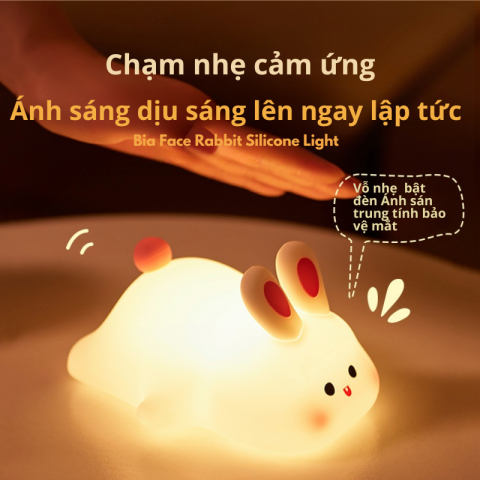 Đèn ngủ silicon Thỏ Mập dễ thương