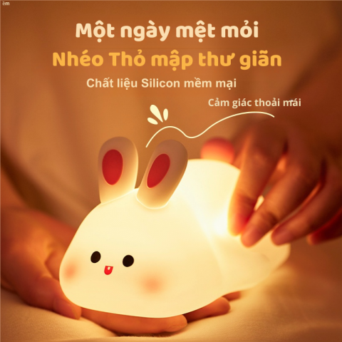 Đèn ngủ silicon Thỏ Mập dễ thương