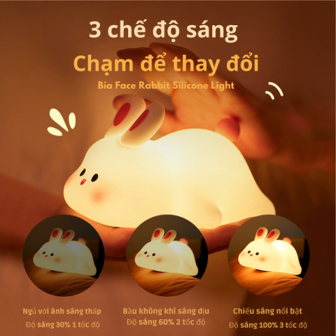 Đèn ngủ silicon Thỏ Mập dễ thương
