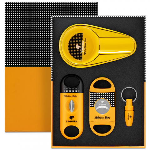 Set quà tặng gạt tàn, phụ kiện cắt xì gà Cohiba sang trọng