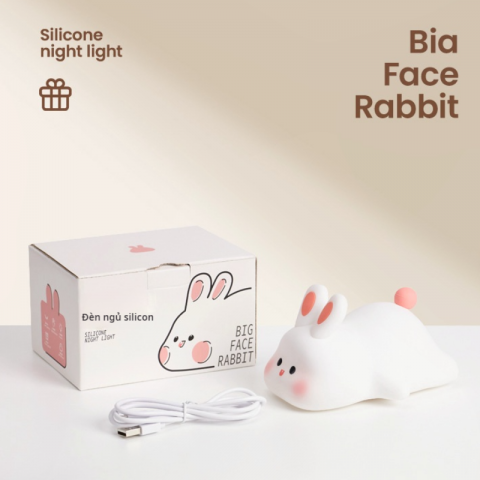 Đèn ngủ silicon Thỏ Mập dễ thương