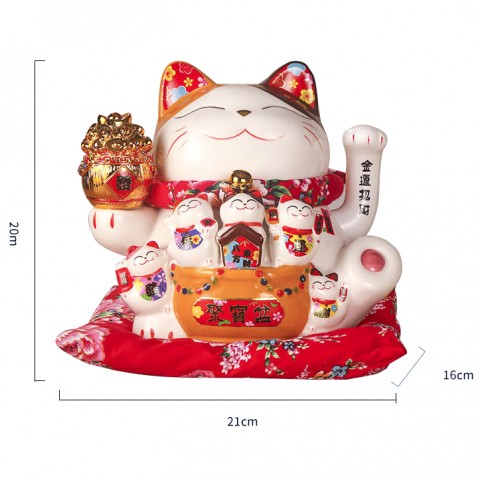 Mèo vẫy tay Tiền vàng sung túc - 18cm