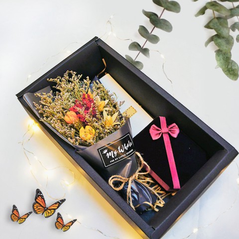 Quà tặng Valentine Hoa khô tự nhiên & Trang sức 