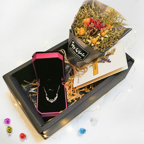 Quà tặng Valentine Hoa khô tự nhiên & Trang sức 