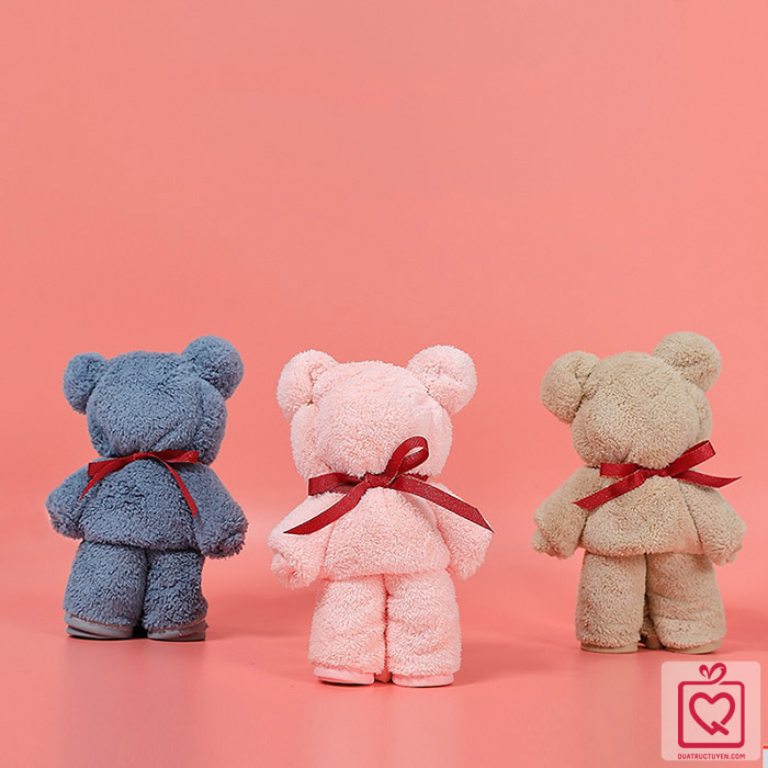 Khăn mặt gấp h&igrave;nh gấu teddy dễ thương	