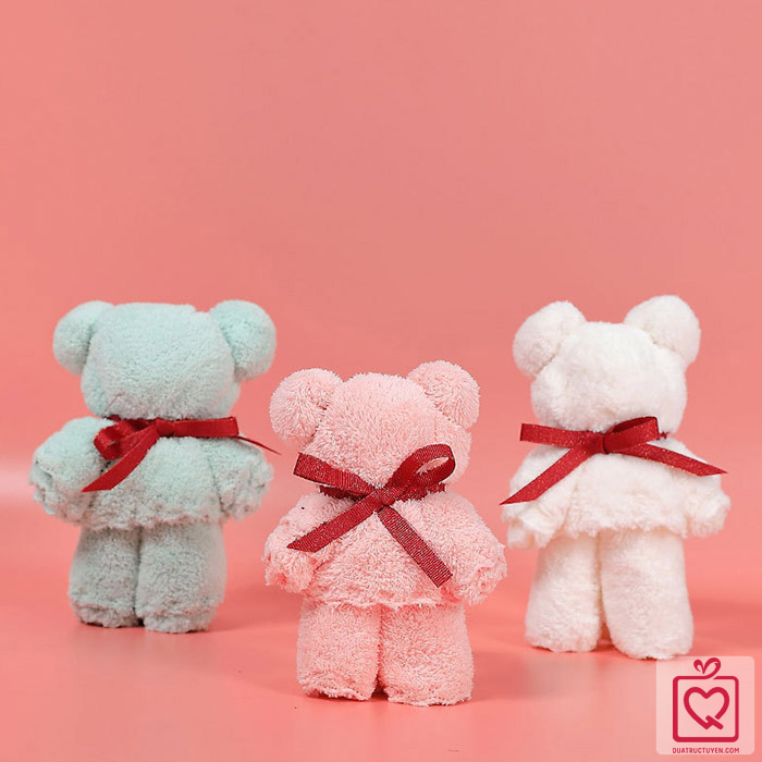 Khăn mặt gấp h&igrave;nh gấu teddy dễ thương	