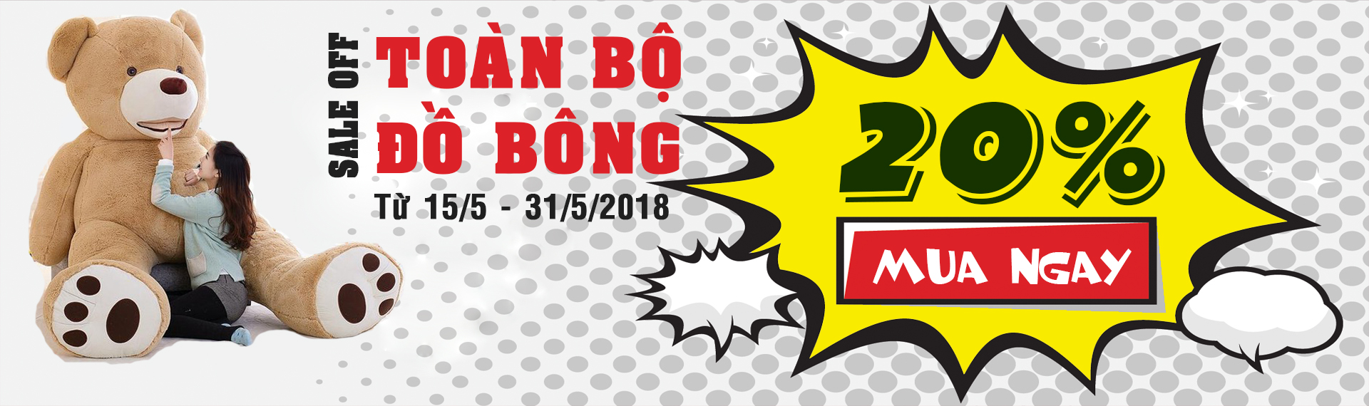 Khuyến mại đồ bông 20% Khuyến mại đồ bông 20%