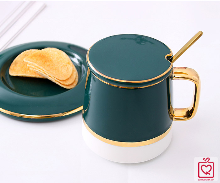 Bộ t&aacute;ch tr&agrave; c&agrave; ph&ecirc; gốm sứ Kalandi cao cấp