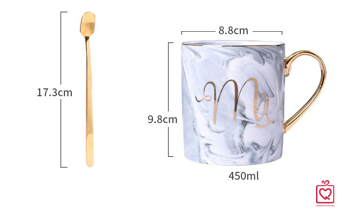 Cốc sứ v&acirc;n đ&aacute; Mr Mrs