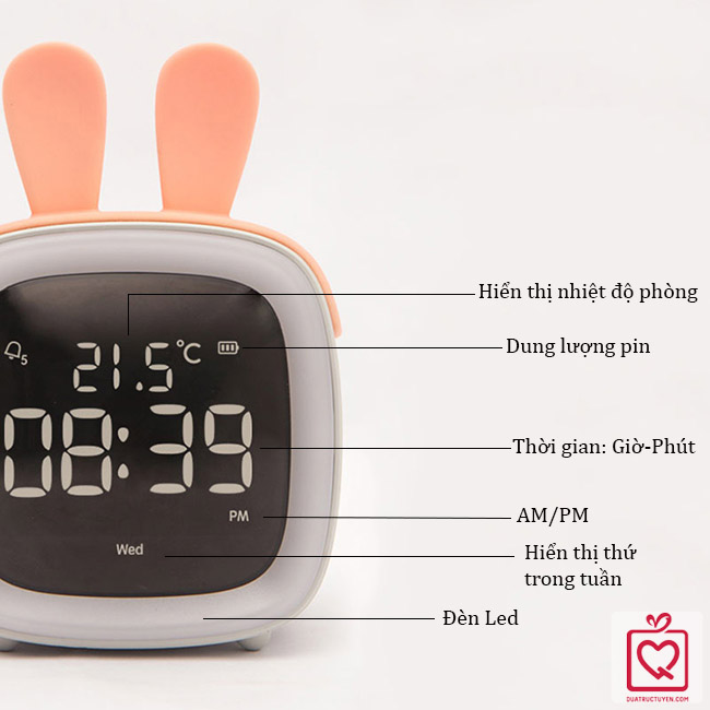 Đồng hồ b&aacute;o thức đ&egrave;n Led cute pet TV