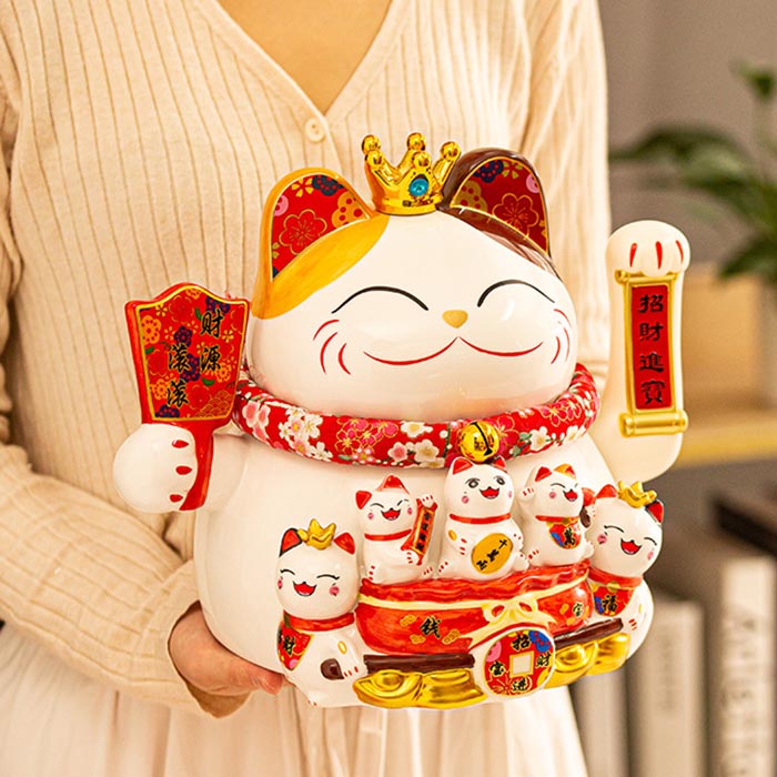 Mèo vẫy tay Vạn Lộc Phú Quý - 26cm