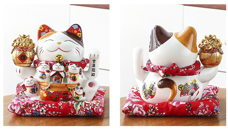 Mèo vẫy tay Tiền vàng sung túc - 18cm