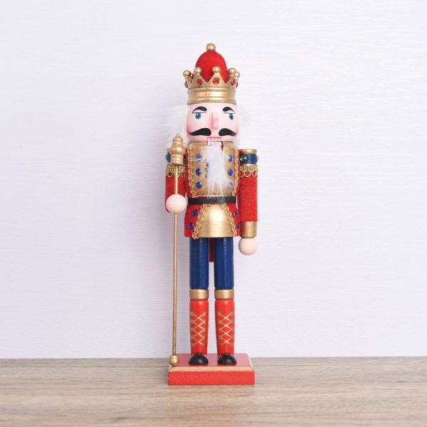 Chú lính gỗ Nutcracker Quà Giáng sinh Búp bê gỗ chú lính chì 30cm - Đỏ