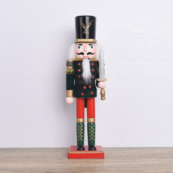 Chú lính gỗ Nutcracker Quà Giáng sinh Búp bê gỗ chú lính chì 30cm - Xanh lục