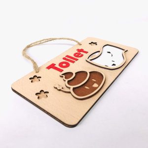 Biển treo cửa gỗ Toilet-Cục Shit