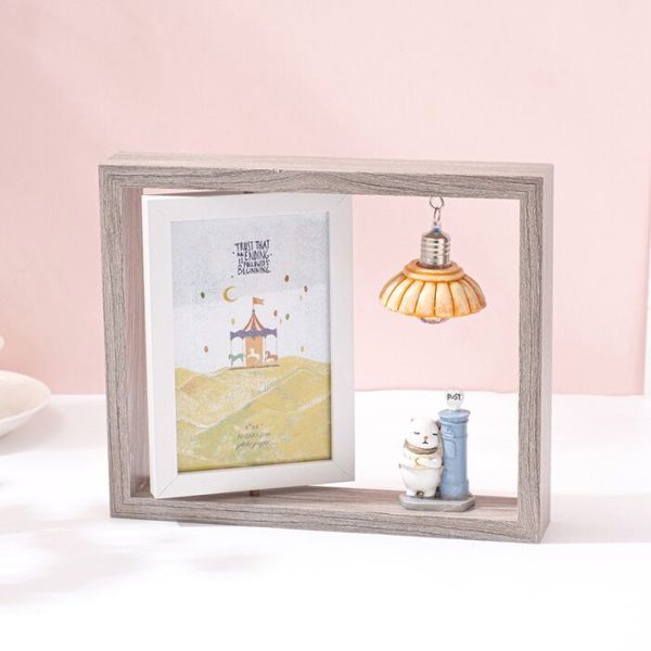 Khung ảnh 2 in 1 đèn treo độc đáo - Gấu - khung ảnh