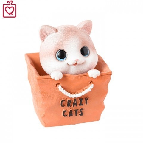 Mô hình mèo con lắc lư Crazy Cat - Mèo nâu mắt tròn