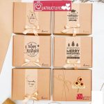 Hộp đựng quà tặng bìa cứng Kraft nắp gài kèm túi- Hộp đựng quà Tết - Cỡ lớn