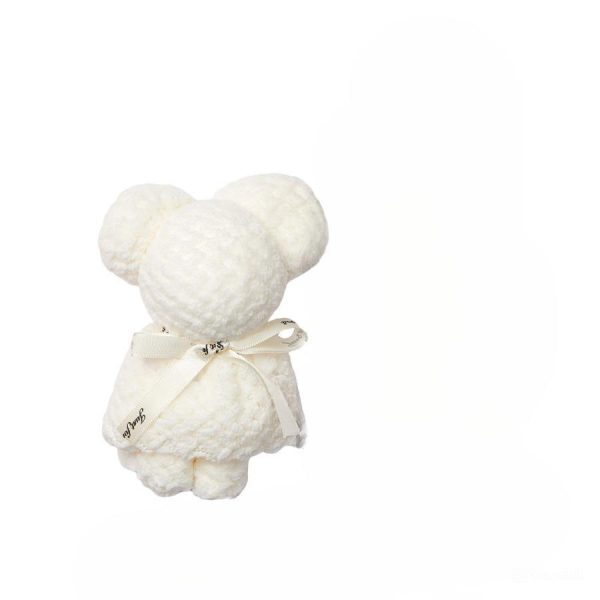 Khăn mặt gấp hình gấu teddy dễ thương - Trắng
