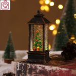 Đèn măng xông Giáng sinh cổ điển 13cm - có tuyết, Cây thông