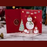 Thiệp Giáng sinh 3D kèm bao TH05 - Người tuyết