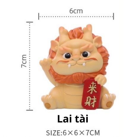 Tượng rồng Hoả Long Lai Tài 6cm - Lai Tài