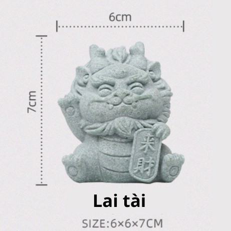 Tượng rồng Lai Tài 6cm màu đá - Lai Tài