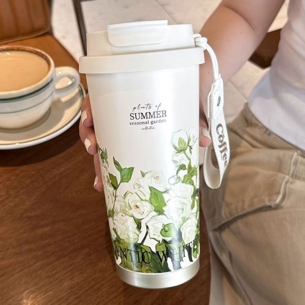 Cốc giữ nhiệt inox 530ml Seasonal garden - Xanh lá