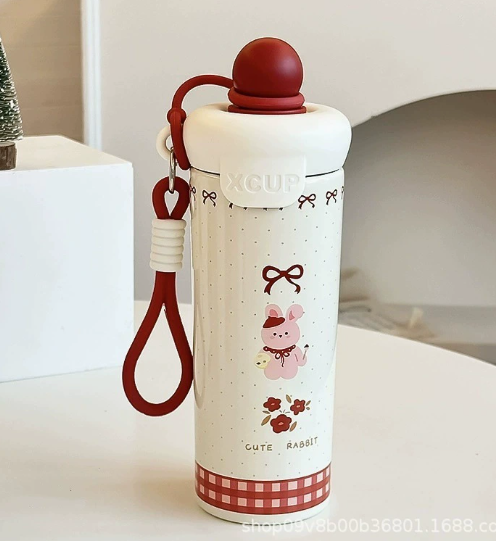 Bình giữ nhiệt XCup 650ml quai xách thời trang BL51 - Đỏ