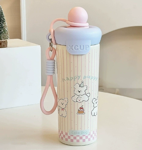 Bình giữ nhiệt XCup 650ml quai xách thời trang BL51 - Hồng
