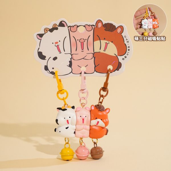 Bộ 3 móc chìa khoá tình bạn thú cưng dễ thương BL187 - Heo Bò Ngựa