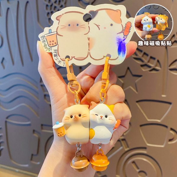 Bộ đôi móc khoá Mèo con đáng yêu BL188 - Trà sữa