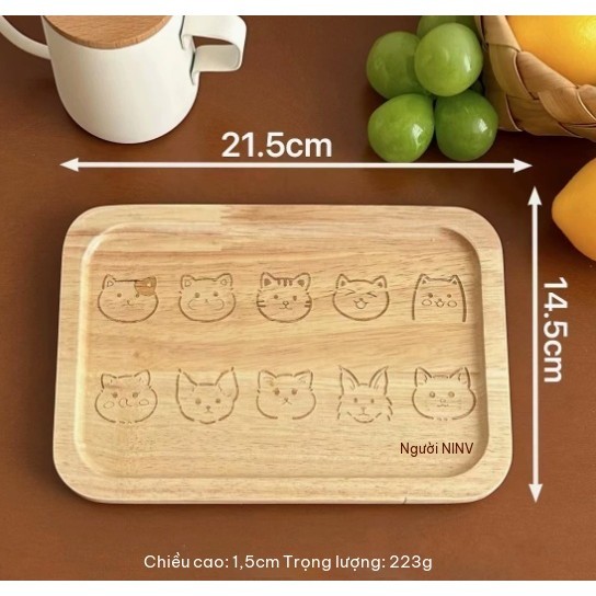 Khay gỗ đựng đồ ăn BL53 - size nhỏ