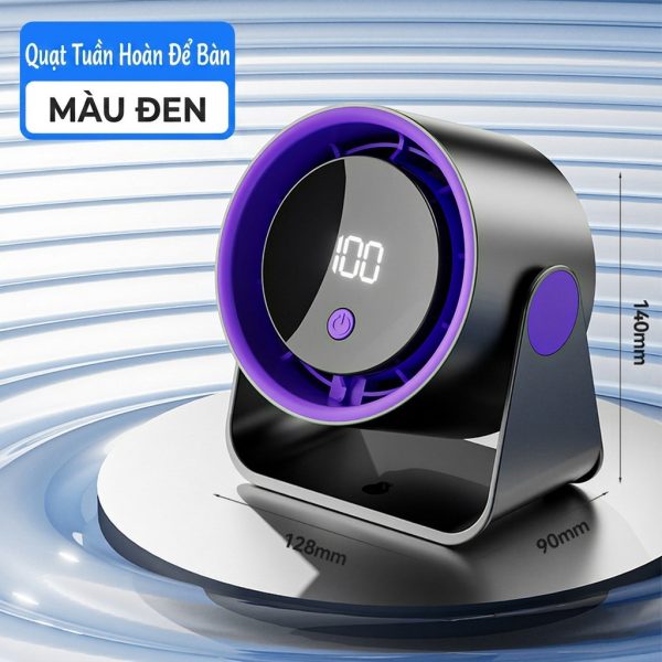 Quạt tích điện để bàn 1500mAh Q03 - Đen