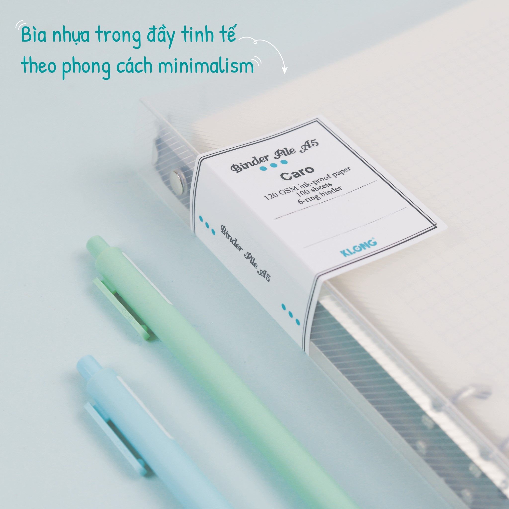 Sổ còng caro bìa nhựa A5 100 tờ 120/76 KLong-MS994