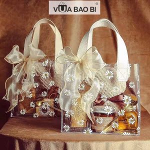 Túi nhựa họa tiết cúc daisy trong suốt TU08