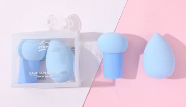 Hộp 2 mút trang điểm, tán nền siêu mềm - Màu xanh