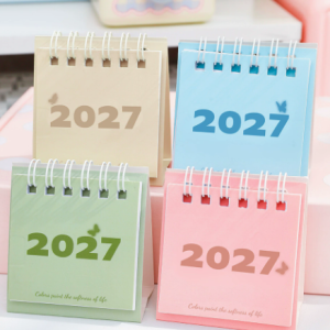 Lịch để bàn mini năm 2027 K139 - màu pastel