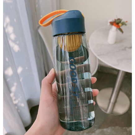 Bình nước trong suốt kèm lớp lọc trà 450ml Good State - Xanh dương