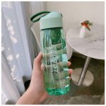 Bình nước trong suốt kèm lớp lọc trà 450ml Good State - Xanh lá
