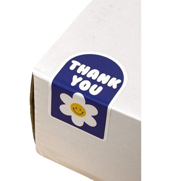 100 tem Thank you 3×5cm hoa daisy, đa sắc TE68–TE69