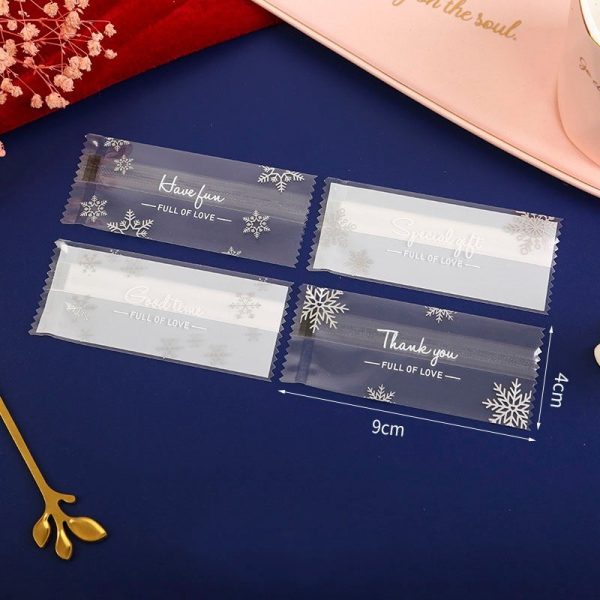 100 túi bánh kẹo 4×9cm họa tiết TP06 - Bông tuyết