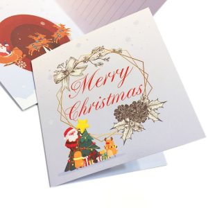 Thiệp Giáng sinh Merry Christmas vuông gấp 12×12cm