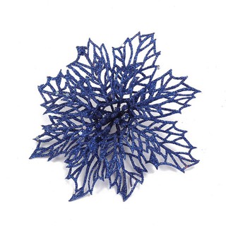 Hoa kim tuyến lưới nhũ trang trí Giáng sinh - Xanh - 10cm