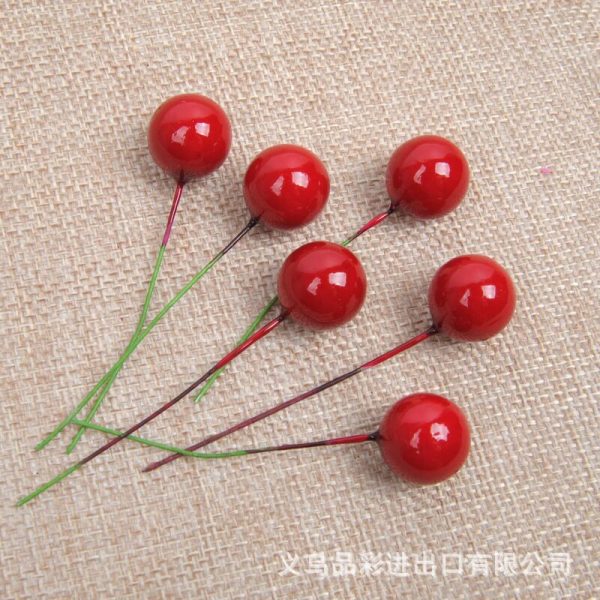 Quả cherry nhân tạo trang trí cây thông (túi 10 quả) - Đỏ (5732)