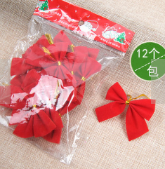 Túi 12 nơ nhũ 6cm trang trí (đỏ, bạc, vàng)