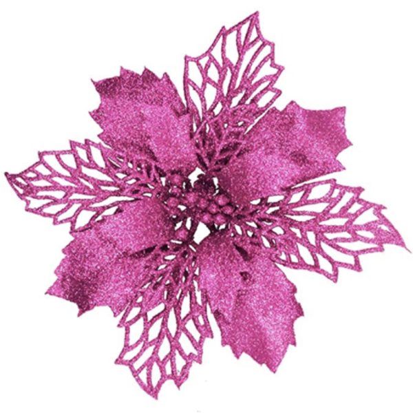 Hoa kim tuyến lá nhọn trang trí 16cm - Hồng