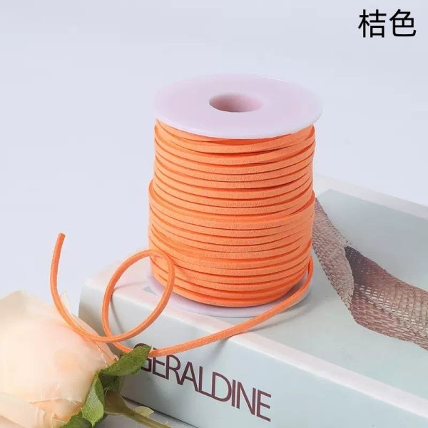 Dây nơ da lộn buộc quà màu pastel (bán theo mét) - Cam nhạt