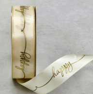 Ruy băng lụa in chữ ruy băng nhiều mẫu RB01, RB11, RB12 - RB11 Happy 2,5cm - Be