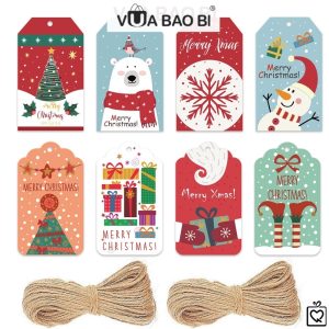 50 tag giấy Noel kèm dây TE17
